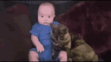 Baby And Cat Baby Cuddle GIF - Baby And Cat Baby Cuddle Cat Cuddle GIFs