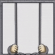 a cartoon of a person in handcuffs behind bars