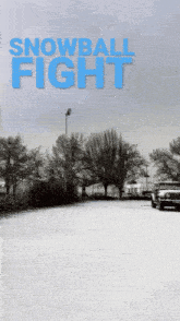 a poster for the movie snowball fight shows a snowy scene