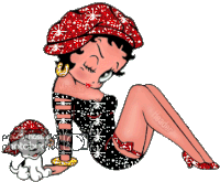 Betty Boop French Street Look Sticker - Betty Boop French Street Look Black And Red Sparkle Stickers