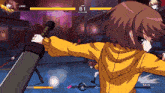 a video game screen shows a girl holding a sword and the number 81 in the upper right corner
