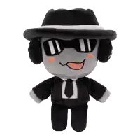 a stuffed toy with a hat and headphones on it