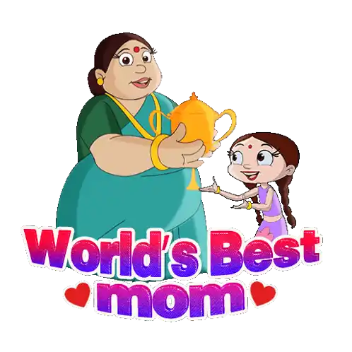 World'S Best Mom Chutki Sticker - World'S Best Mom Chutki Chhota Bheem Stickers