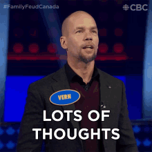 Lots Of Thoughts Family Feud Canada GIF - Lots Of Thoughts Family Feud Canada I Have A Lot To Think GIFs
