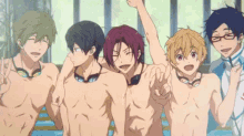 best boys anime topless happy hands up