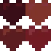 a pixel art illustration of a red heart on a white background