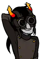 a pixel art drawing of a monster wearing sunglasses