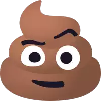 a cartoon illustration of a pile of brown poop with white eyes