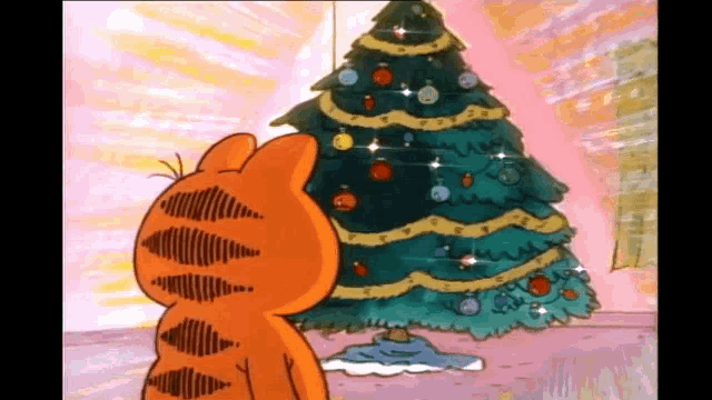 Garfield Christmas Nice Touch GIF - Garfield Christmas Nice Touch Christmas  Tree - Discover & Share GIFs