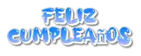a blue and white sign that says feliz cumpleaños