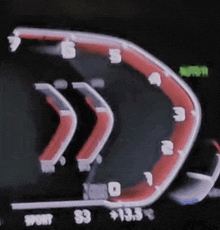 a close up of a speedometer that says ' sport ' at the bottom