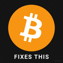 an orange circle with a white letter b inside of it and the words fixes this below it