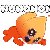 a cartoon character with the word nonono on the top