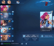a screenshot of a video game shows the last change at 2