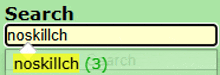 a search bar with the word noskillch in the middle
