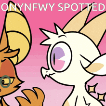 a cartoon drawing of a cat and a dragon with the words onynfwy spotted below them