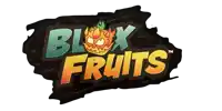 a logo for blox fruits shows a cartoon character with a crown on his head