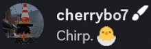 a picture of a traffic cone with the name cherrybo7 written above it