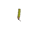 a yellow pencil with a string coming out of it