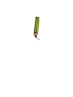 a yellow pencil with a string coming out of it