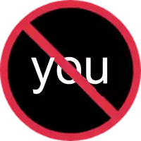a red circle with the word you crossed out in white