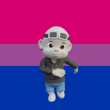 a cartoon character wearing a hoodie that says zho