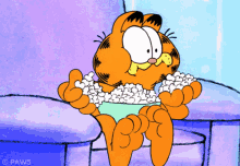 Eating Popcorn Garfield GIF