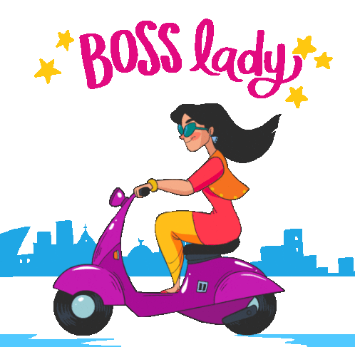 Girl Scooters By India Gate As Boss Lady In English Sticker - Dilliwali  Boss Lady Motorcycle - Discover & Share GIFs
