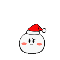 a cartoon tooth wearing a santa hat is making a funny face .