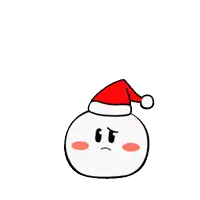 a cartoon tooth wearing a santa hat is making a funny face .