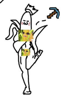 a drawing of a banana with a crown on it