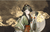 a drawing of a girl with a crown on her head holding a telephone