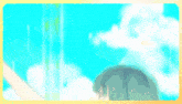 a blurry picture of a girl with long hair reaching out towards the sky .