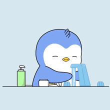 Washing Face Pudgy Penguins GIF - Washing Face Pudgy Penguins Cleaning My Face GIFs