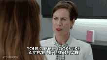 Your Cubicle Looks Like A Stevie Nix Estate Sale GIF - Younger Tv Younger Tv Land GIFs