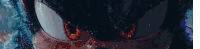 a close up of a cartoon character 's face with flames coming out of his eyes