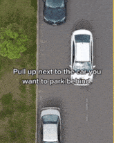 a reverse until your shoulder is lined up with the back of their car graphic