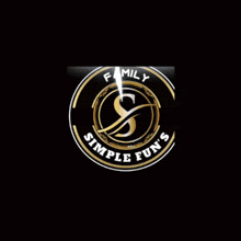 a logo for family simply fun 's with a rocket flying through it