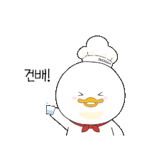 a cartoon of a duck wearing a chef 's hat and holding a cup