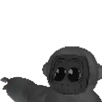 a pixel art of a gorilla with big eyes on a white background