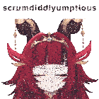a picture of a girl with a crown on her head and the words scrumdiddyumptious below her