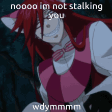 Grell Sutcliff Cheshire Grell GIF - Grell Sutcliff Cheshire Grell Stalking GIFs