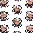 a seamless pattern of pixel art of a girl with pigtails on a white background .