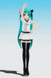a girl with green hair and a flower in her hair
