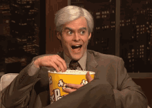 Bill Hader Eating Popcorn GIF - Bill Hader Eating Popcorn Keith Morrison GIFs