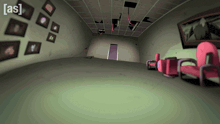 a cartoon drawing of a room with the word [ as ] on the bottom right