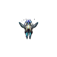 a pixel art of a robot with wings and a light coming out of it