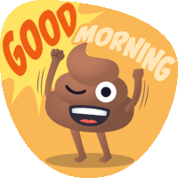 Good Morning Happy Poo Sticker - Good Morning Happy Poo Joypixels Stickers