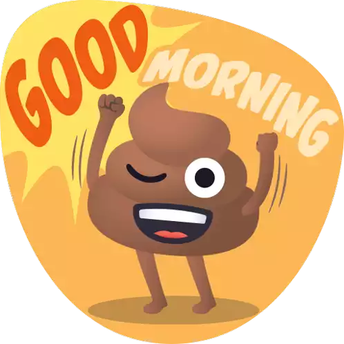 Good Morning Happy Poo Sticker - Good Morning Happy Poo Joypixels Stickers