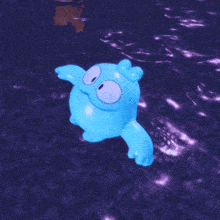 a cartoon character is floating in the water